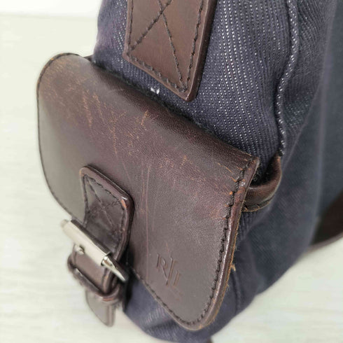 ローレンラルフローレン LAUREN RALPH LAUREN レザー切替 キャンバス ショルダーバッグ レディース