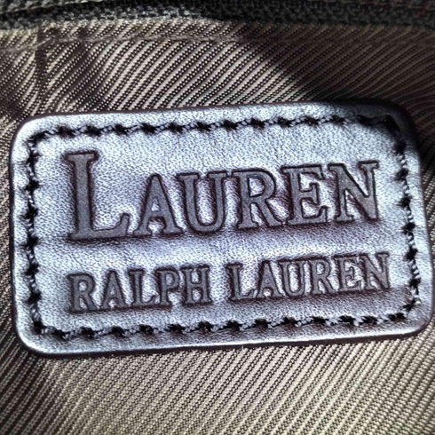 ローレンラルフローレン LAUREN RALPH LAUREN レザー切替 キャンバス ショルダーバッグ レディース