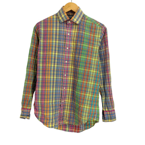 ポロバイラルフローレン Polo by RALPH LAUREN REGENT CUSTOM FIT マドラスチェック L/S シャツ メンズ import:S