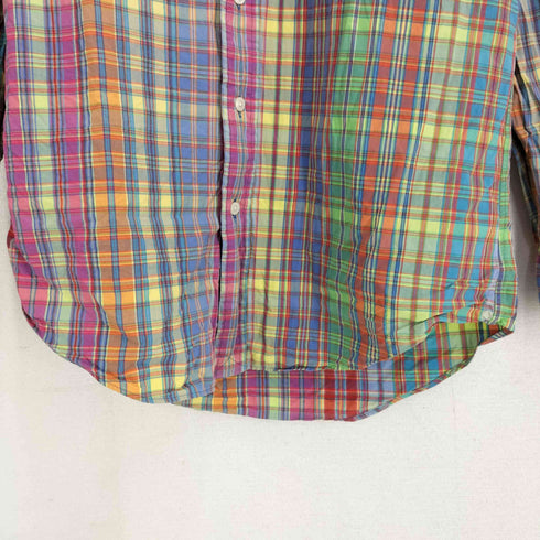 ポロバイラルフローレン Polo by RALPH LAUREN REGENT CUSTOM FIT マドラスチェック L/S シャツ メンズ import:S