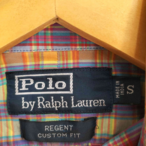 ポロバイラルフローレン Polo by RALPH LAUREN REGENT CUSTOM FIT マドラスチェック L/S シャツ メンズ import:S