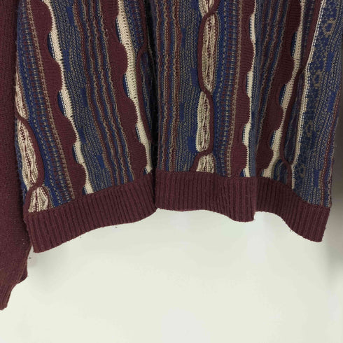 ペルーシュ Perushu ロゴ 刺繍 3D ニット L/S ポロシャツ メンズ JPN:M