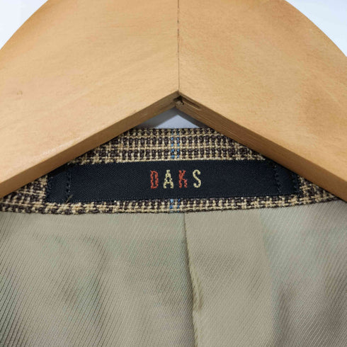 ダックス DAKS グレンチェック シルクリネンウール混 2B テーラードジャケット メンズ A6