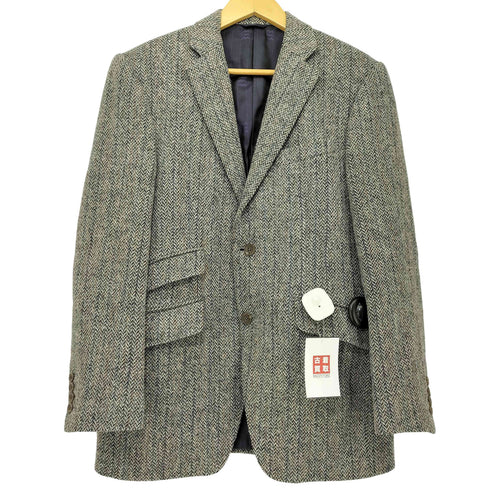 ケントアンドカーウェン KENT&CURWEN ヘリンボーン Harris Tweedウール 2Bテーラードジャケット メンズ