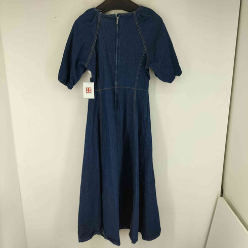 ザラ ZARA スクエアネックロングデニムワンピース レディース import:L