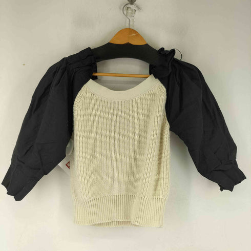 ザラ ZARA 異素材切替 S/S ニットブラウス レディース import:L