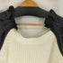 ザラ ZARA 異素材切替 S/S ニットブラウス レディース import:L