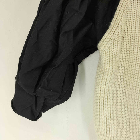 ザラ ZARA 異素材切替 S/S ニットブラウス レディース import:L
