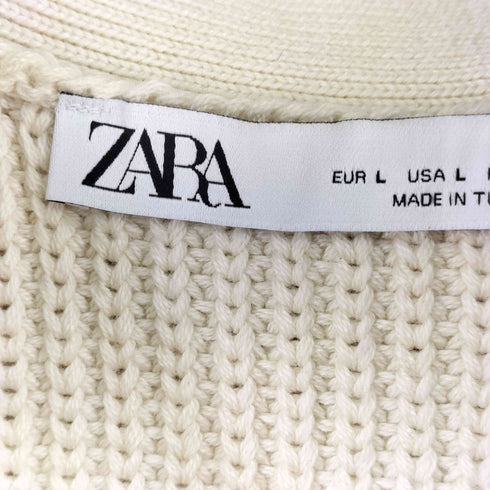 ザラ ZARA 異素材切替 S/S ニットブラウス レディース import:L