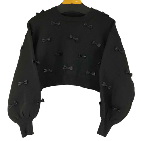 リボンデザイン L/S トップス レディース