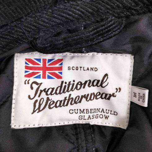 トラディショナルウェザーウェア Traditional Weatherwear 襟コーデュロイ ロングキルティングジャケット コート メンズ 36