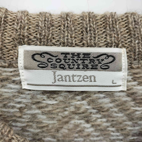ジャンセン jantzen 70-80S ヘリンボーン ウール Vネック ニット メンズ import:L
