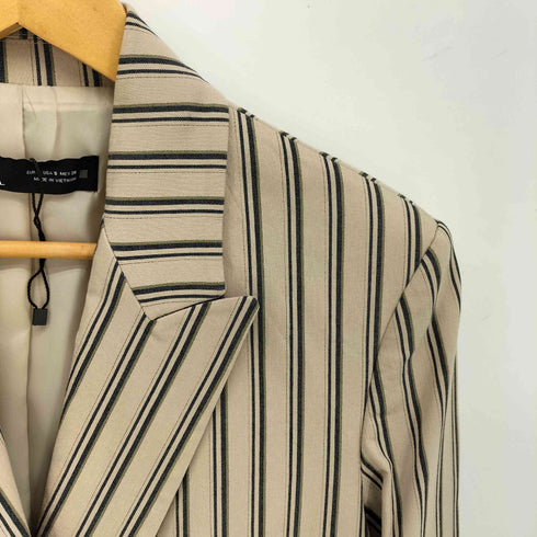 ザラ ZARA ストライプ ダブルブレスト テーラードジャケット レディース import:S