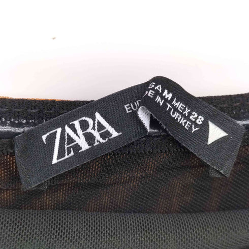 ザラ ZARA プリントチュール オフショル ワンピース レディース import:M