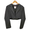 ザラ ZARA ピンストライプ クロップド テーラード ジャケット レディース import:L