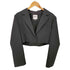 ザラ ZARA ピンストライプ クロップド テーラード ジャケット レディース import:L