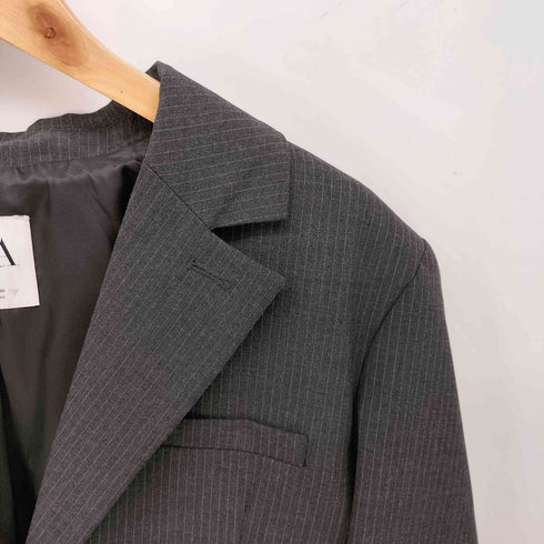 ザラ ZARA ピンストライプ クロップド テーラード ジャケット レディース import:L
