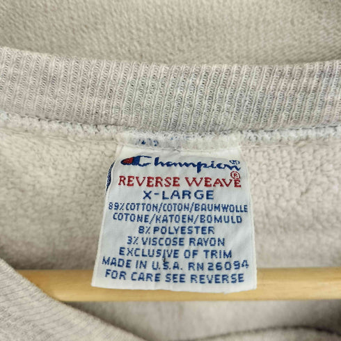 チャンピオン Champion 90S MADE IN USA REVERSE WEAVE カレッジロゴクルーネックスウェット メンズ import:XL