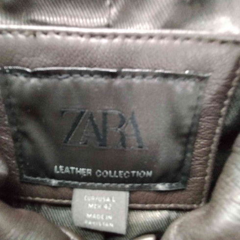 ザラ ZARA NAPPA LEATHER POCKET JACKET ポケット付き レザー フライト ジャケット メンズ import:L