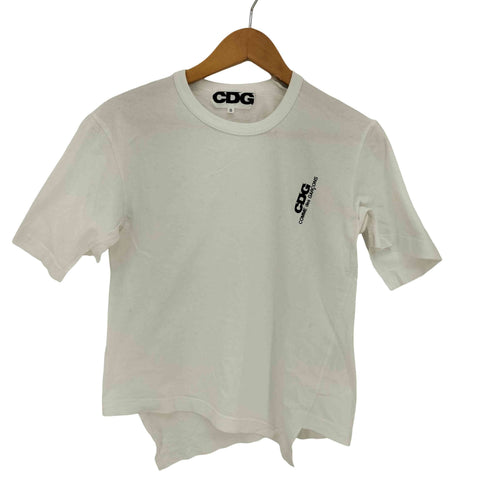 シーディージーコムデギャルソン CDG COMME des GARCONS 23ss アシンメトリー ロゴプリント 半袖クルーネックTシャツ レディース JPN:S