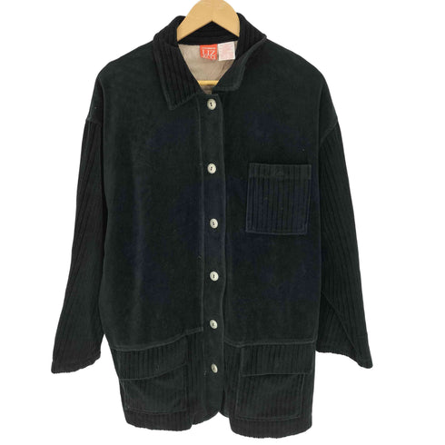 liz&co ベロア コーデュロイ 太畝 切替 シャツ ジャケット カバーオール レディース import:L