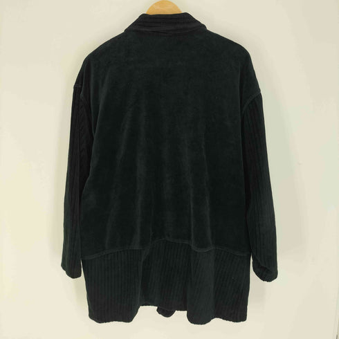 liz&co ベロア コーデュロイ 太畝 切替 シャツ ジャケット カバーオール レディース import:L
