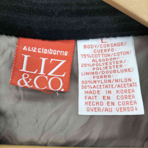 liz&co ベロア コーデュロイ 太畝 切替 シャツ ジャケット カバーオール レディース import:L