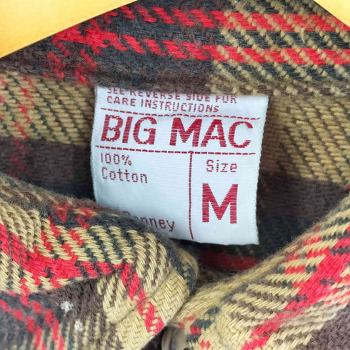 ビッグマックジェイシーペニー BIG MAC JCPenney 70S 両胸ポケット ヘビーコットンチェック柄シャツ メンズ import:M