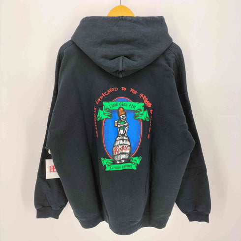 ヘインズ Hanes 90S ULTIMATE COTTON 企業ロゴ プリント プルオーバー パーカー メンズ import:XL
