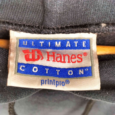ヘインズ Hanes 90S ULTIMATE COTTON 企業ロゴ プリント プルオーバー パーカー メンズ import:XL