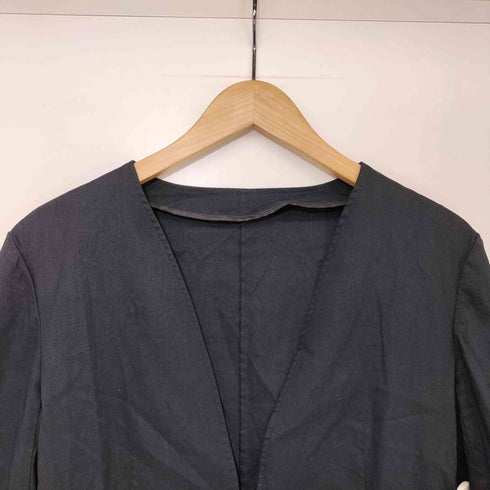 ニジュウサンク 23区 リネン混 ノーカラージャケット レディース JPN:40