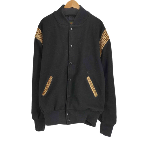 スクーカム SKOOKUM DAMAGEDONE WOOL STADIUM JACKET BLACK LEOPARD メンズ JPN:48