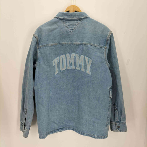 トミージーンズ tommy jeans ロゴ刺繍 デニムシャツジャケット メンズ import:M