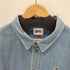 トミージーンズ tommy jeans ロゴ刺繍 デニムシャツジャケット メンズ import:M