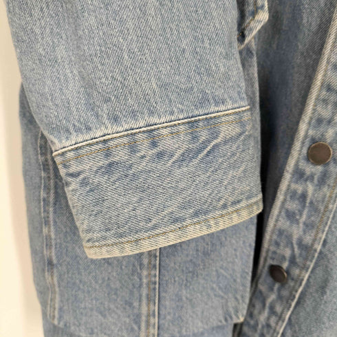 トミージーンズ tommy jeans ロゴ刺繍 デニムシャツジャケット メンズ import:M