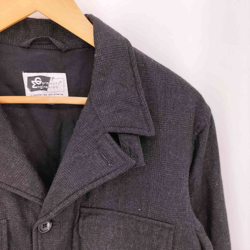 エンジニアードガーメンツ Engineered Garments ダブルジップ ウール チェック ノーカラージャケット メンズ M