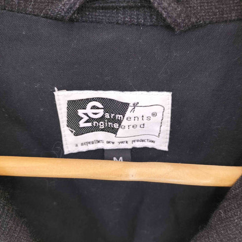 エンジニアードガーメンツ Engineered Garments ダブルジップ ウール チェック ノーカラージャケット メンズ M