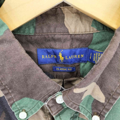 ラルフローレン RALPH LAUREN CLASSIC FIT ポニー刺繍 迷彩柄 ボタンダウン ロングスリーブシャツ メンズ