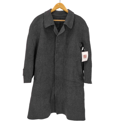 カシミヤ CASHMERE CASHMERE 100% Balmacaan Long Coat カシミア 100% バルマカーン ステンカラー ロング コート 比翼 メンズ import:M