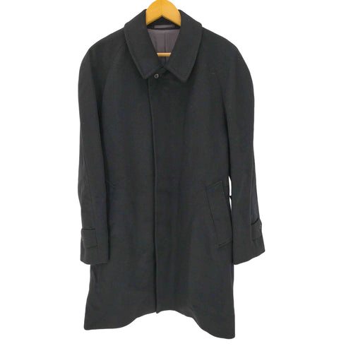 カシミヤ CASHMERE CASHMERE 100% Balmacaan Long Coat カシミア 100% バルマカーン ステンカラー ロング コート 比翼 メンズ import:L