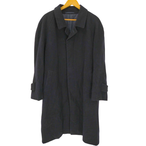 カシミヤ CASHMERE CASHMERE 100% Balmacaan Long Coat カシミア 100% バルマカーン ステンカラー ロング コート 比翼 メンズ import:L