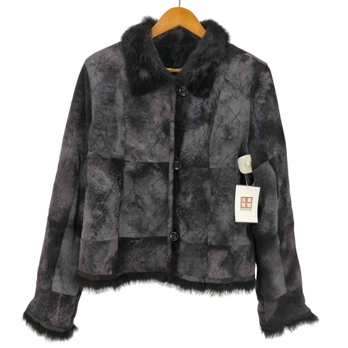 Real Fur 100% & Lamb Leathe Mouton Jacke 裏地 リアルファー 100% & ラムレザー ムートン ジャケット レディース