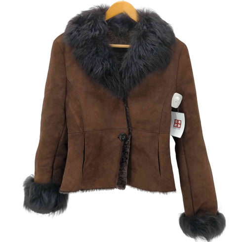 Real Fur 100% & Lamb Leathe Mouton Jacke 裏地 リアルファー 100% & ラムレザー ムートン ジャケット レディース