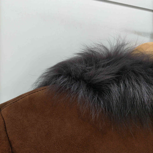 Real Fur 100% & Lamb Leathe Mouton Jacke 裏地 リアルファー 100% & ラムレザー ムートン ジャケット レディース