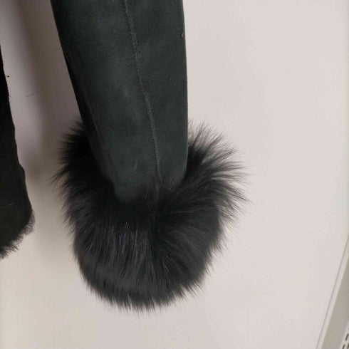 Real Fur 100% & Lamb Leathe Mouton Jacke 裏地 リアルファー 100% & ラムレザー ムートン ジャケット レディース