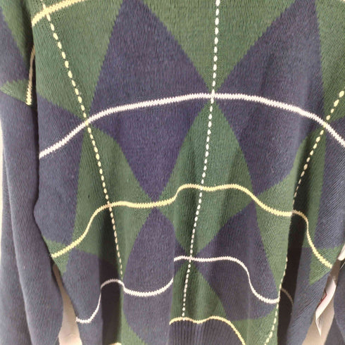アイビークルー IVY CREW 香港製 ラミーコットン アーガイルニット メンズ import:L