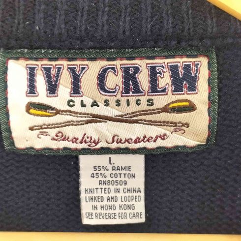アイビークルー IVY CREW 香港製 ラミーコットン アーガイルニット メンズ import:L