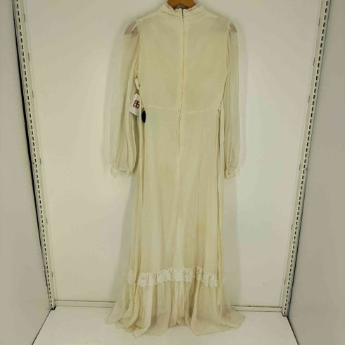 ガニーサックス GUNNE SAX USA刻印ジップ 花柄 レース バックジップ ノーカラー ロングワンピース レディース