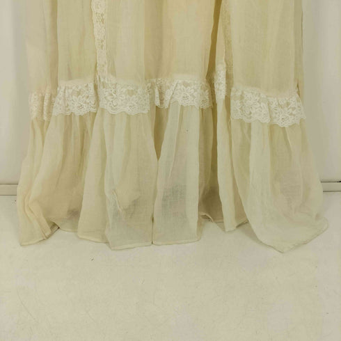 ガニーサックス GUNNE SAX USA刻印ジップ 花柄 レース バックジップ ノーカラー ロングワンピース レディース