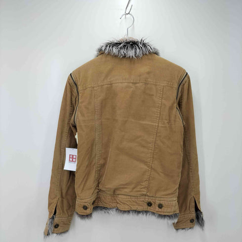 the blue bear 袖デタッチャブル 2WAY ファー コーデュロイ ジップデザイン ライダースジャケット y2k メンズ JPN:M